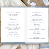 Elegant Dusty Blue Folded Wedding Ceremony Program