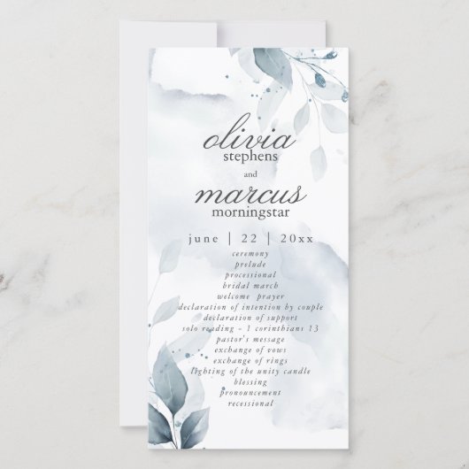 Elegant Dusty Blue Foliage (Voorkant)