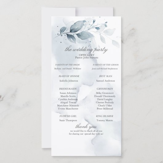 Elegant Dusty Blue Foliage (Achterkant)