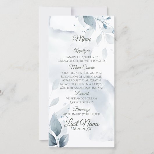 Elegant Dusty Blue Foliage (Voorkant)