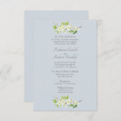 Elegant Dusty Blue Foliage Formal Kaart (Voorkant / Achterkant)