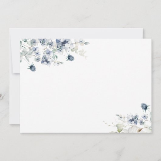 Elegant Dusty Blue Foliage Wedding 3 FOTO Save The Date (Achterkant)