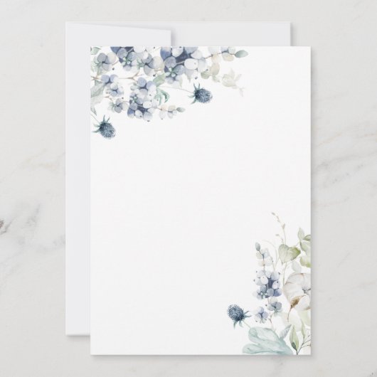 Elegant Dusty Blue Foliage Wedding Save the Date (Achterkant)