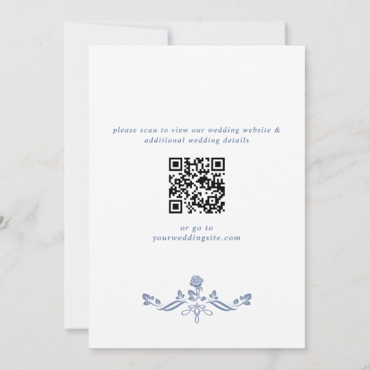 Elegant Dusty Blue French Garden ENGAGTY Kaart (Achterkant)