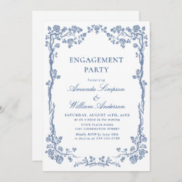 Elegant Dusty Blue French Garden ENGAGTY Kaart