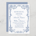 Elegant Dusty Blue French Garden Rehearsal Dinner Kaart<br><div class="desc">Voor verdere aanpassing,  te klikken gelieve de "pas verder"verbinding aan en ons ontwerphulpmiddel te gebruiken om deze sjabloon te wijzigen. Neem contact met me op als je hulp of overeenkomende objecten nodig hebt.</div>