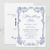 Elegant Dusty Blue French Garden VRIJGEZELLENFEEST Kaart (Voorkant / Achterkant)