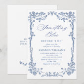 Elegant Dusty Blue French Garden VRIJGEZELLENFEEST Kaart (Voorkant / Achterkant)