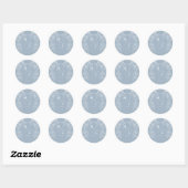 Elegant Dusty Blue French Roses Wedding Ronde Sticker (Vel)