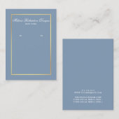 Elegant Dusty Blue Gold Earling-beeldscherm Visitekaartje (Voorkant / Achterkant)