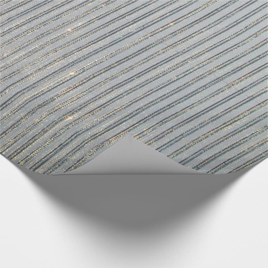 Elegant Dusty Blue Gold en Silver Glitter Abstract Cadeaupapier (Hoek)