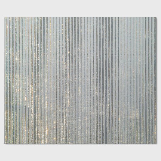 Elegant Dusty Blue Gold en Silver Glitter Abstract Cadeaupapier (Vlak)