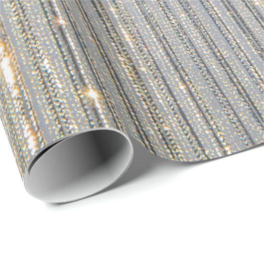 Elegant Dusty Blue Gold en Silver Glitter Abstract Cadeaupapier (Rol Hoek)