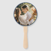 Elegant Dusty Blue Gray Couple Photo Wedding Favor Handwaaier (Voorkant)