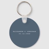 Elegant Dusty Blue Gray Couple Photo Wedding Favor Sleutelhanger (Achterkant)