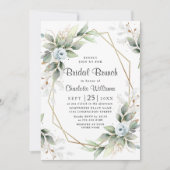 Elegant Dusty Blue Greenery Bridal Brunch Kaart (Voorkant)