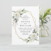 Elegant Dusty Blue Greenery ENGAGTY Kaart (Staand voorkant)