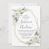 Elegant Dusty Blue Greenery repetitie diner Kaart (Voorkant)