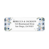 Elegant Dusty Blue Greenery Return Address Label (Voorkant)