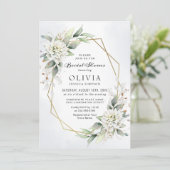 Elegant Dusty Blue Greenery Vrijgezellenfeest Kaart (Staand voorkant)