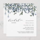 Elegant Dusty Blue Greenery Vrijgezellenfeest Kaart (Voorkant / Achterkant)