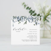 Elegant Dusty Blue Greenery Vrijgezellenfeest Kaart (Staand voorkant)