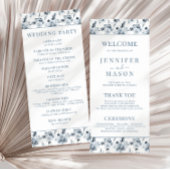 Elegant Dusty Blue Grey Bloem Trouwprogramma's