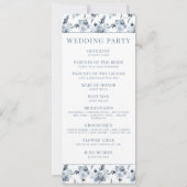 Elegant Dusty Blue Grey Bloem Trouwprogramma's (Achterkant)