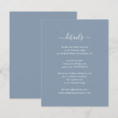 Elegant Dusty Blue Guest Information Kaarten (Voorkant / Achterkant)