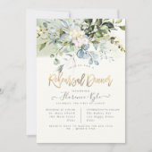 Elegant Dusty Blue Gum Eucalyptus Rehearsal Dinner Kaart (Voorkant)