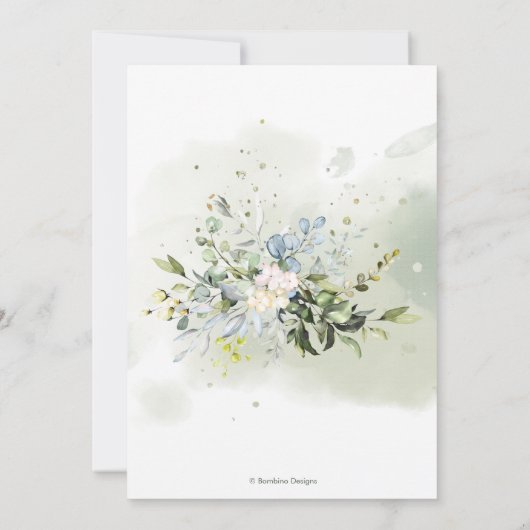 Elegant Dusty Blue Gum Eucalyptus Rehearsal Dinner Kaart (Achterkant)