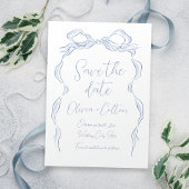 Elegant Dusty Blue Hand getrokken boog opslaan van Save The Date