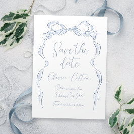 Elegant Dusty Blue Hand getrokken boog opslaan van Save The Date
