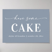 Elegant Dusty Blue heeft een of ander tintbord voo Poster (Voorkant)