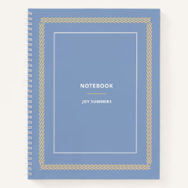 Elegant Dusty Blue Herringbone Notitieboek Planner