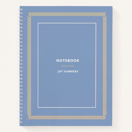 Elegant Dusty Blue Herringbone Notitieboek Planner (Voorkant)