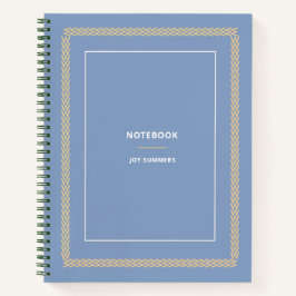 Elegant Dusty Blue Herringbone Notitieboek Planner
