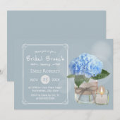 Elegant Dusty Blue Hydrangea Vrijgezellenfeest Bru Kaart (Voorkant / Achterkant)