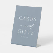 Elegant Dusty Blue Kaarten en Gifts Pedestal Sign Reclamebord Met Voetstuk (Voorkant)
