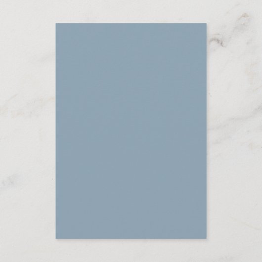 Elegant Dusty Blue Kalligrafie Bruiloft Details Informatiekaartje (Achterkant)