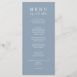 Elegant Dusty Blue Laten we Kalligrafie bruiloft e Menu