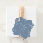 Elegant Dusty Blue Leaves Bedankt voor je huwelijk Bedankjes Labels (In situ)