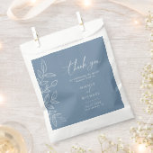 Elegant Dusty Blue Leaves Weddenschap Bedankt Bedankzakje (Geknipt)