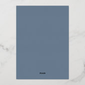 Elegant Dusty Blue Minimalist Classic Filigree Folie Uitnodiging (Achterkant)