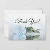 Elegant Dusty Blue Mirrored Rose Simple Wedding Bedankkaart (Voorkant)