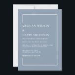 Elegant Dusty Blue Modern Wedding Invitation Kaart<br><div class="desc">Elegant Simple Dusty Blue Modern Wedding Invitation</div>