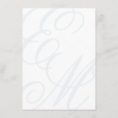 Elegant Dusty Blue Monogram Bruiloft Details Informatiekaartje (Achterkant)