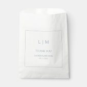 Elegant Dusty Blue Monogram Dank je bruiloft Bedankzakje (Voorkant)