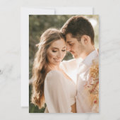 Elegant Dusty Blue Monogram Foto Weddenschap Kaart (Achterkant)