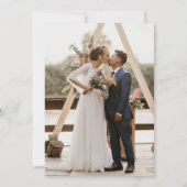 Elegant Dusty Blue Monogram Foto Weddenschap Kaart (Achterkant)